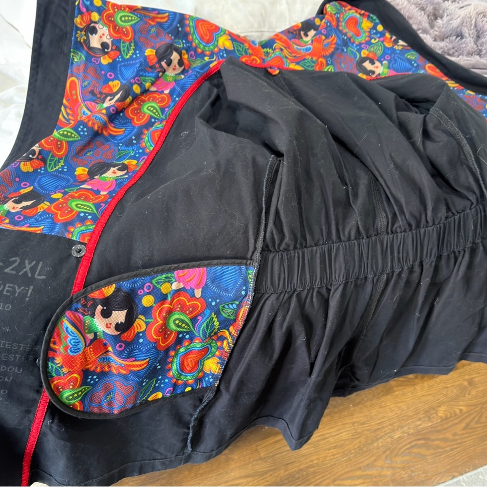 Lola Black Coat with Vibrant Embroidery - Picture 5 of 9